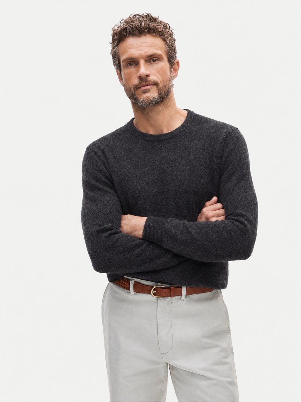 Classic J.Crew Charcoal Gray 100% Merino Wool Crewneck Sweater Size M